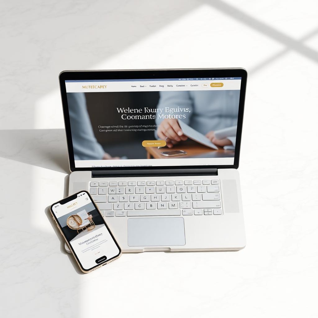 Luxury website on laptop and phone